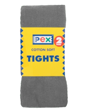 Super Soft Cotton Rich Tights 2 pack - Grey